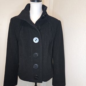 Chadwick's 100% Wool Fully Lined Black Size 12 Short Pea Coat